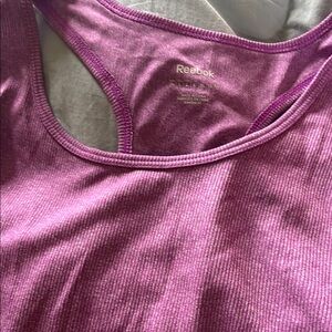 Reebok Purple tank top with racerback style. Size large